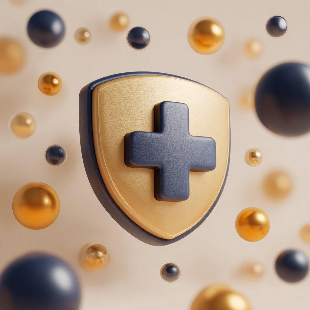 Gold security shield with medical cross emblem representing HIPAA Security Risk Assessment for healthcare practices